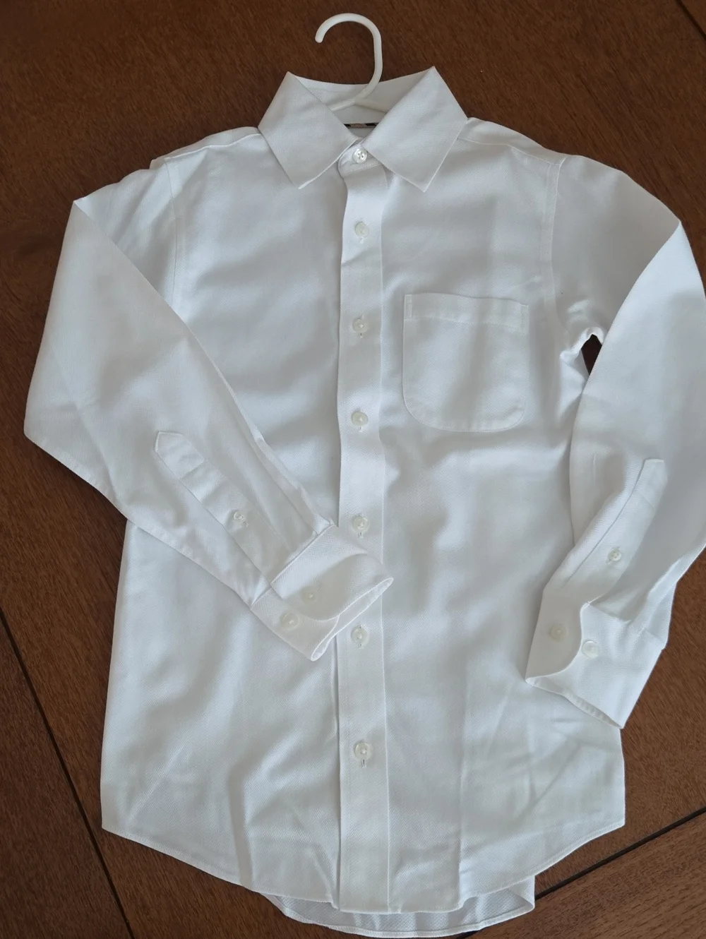 Boys Classic White Long-Sleeve Dress Shirt